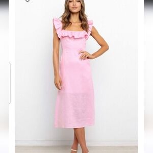 Petal and Pup Pink Ruffle Midi Drexs Pink Size 4